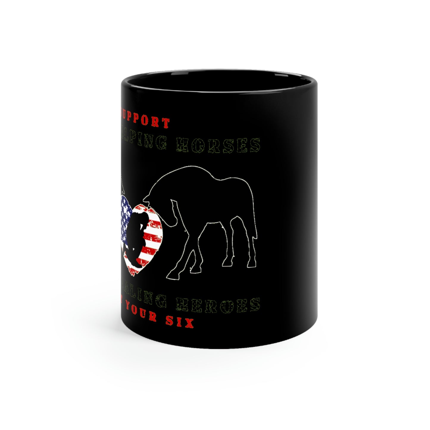 6H - Heart - Black mug 11oz