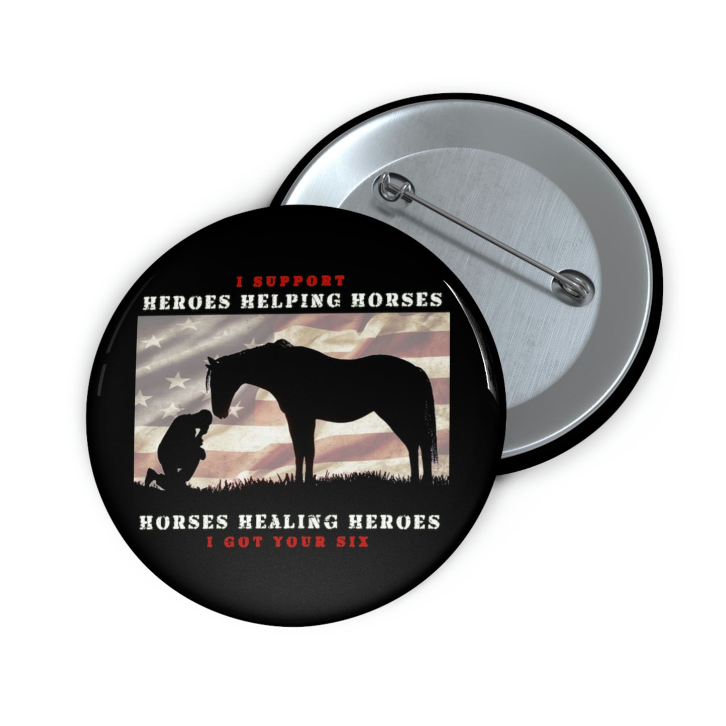 6H - Custom Pin Buttons - Black