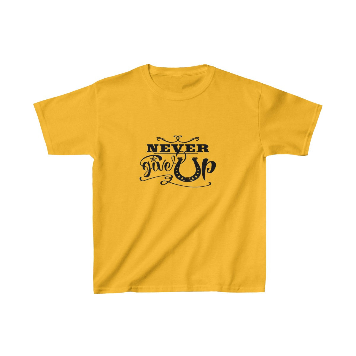Never Give Up - Kids Heavy Cotton™ Tee
