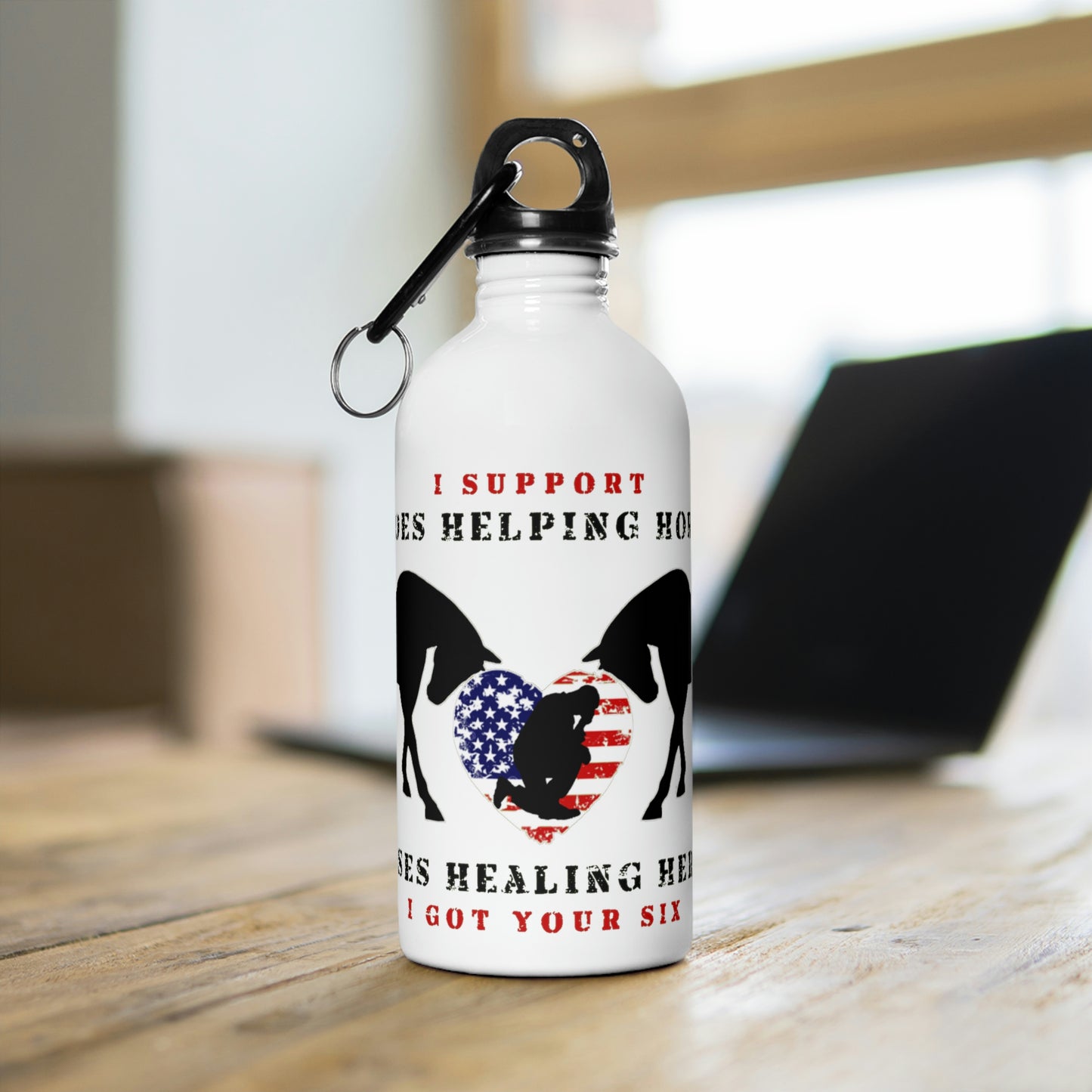 6H - Heart - Stainless Steel Water Bottle