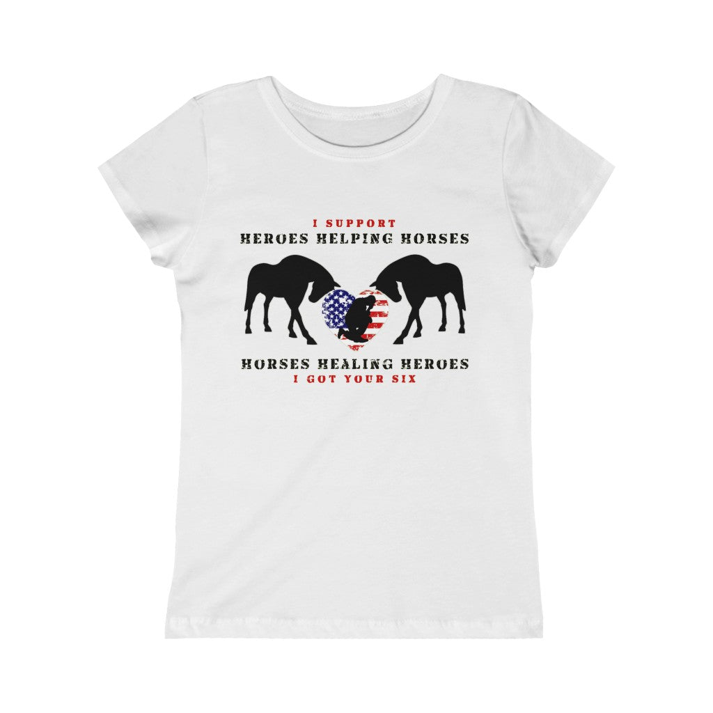6H - Heart - Girls Princess Tee - Black Print