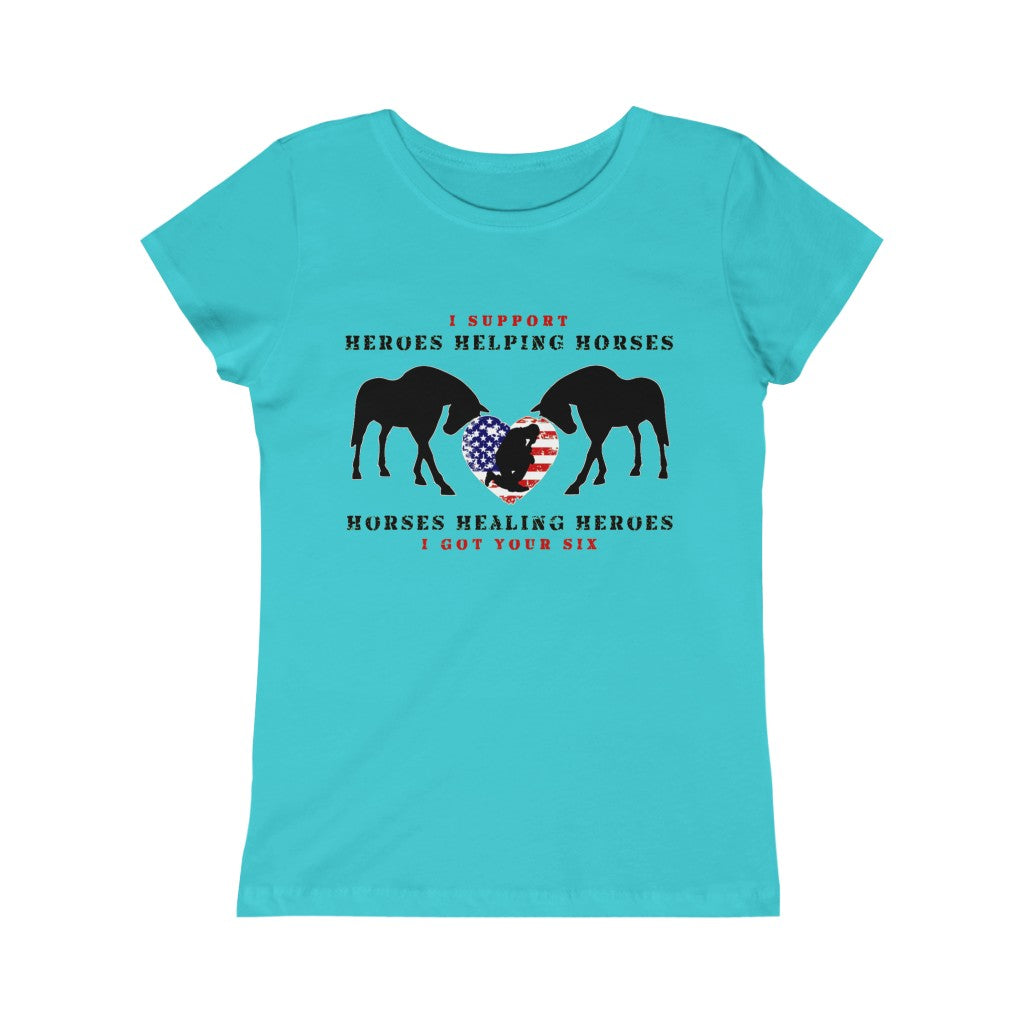 6H - Heart - Girls Princess Tee - Black Print