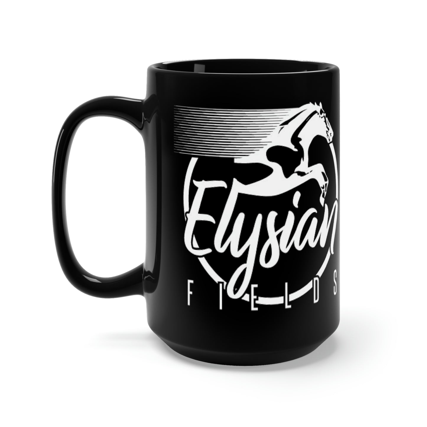 Elysian Fields - Black Mug 15oz - White Logo