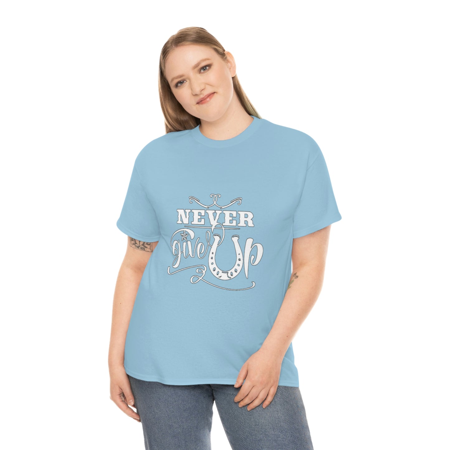 Never Give Up - Adult Tee (Front Logo)