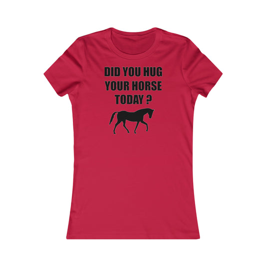 Horse Hugs - Women's Favorite Tee - Black Print