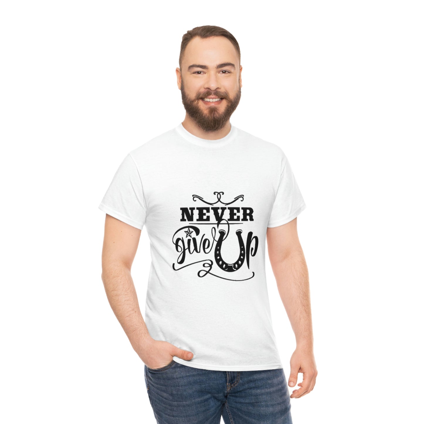 Never Give Up - Adult Tee (Front Logo)