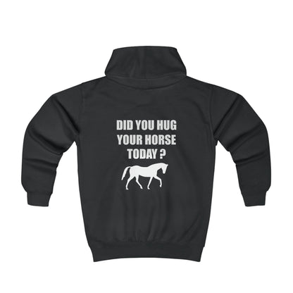 Horse Hugs - Youth Hoodie - White Lettering