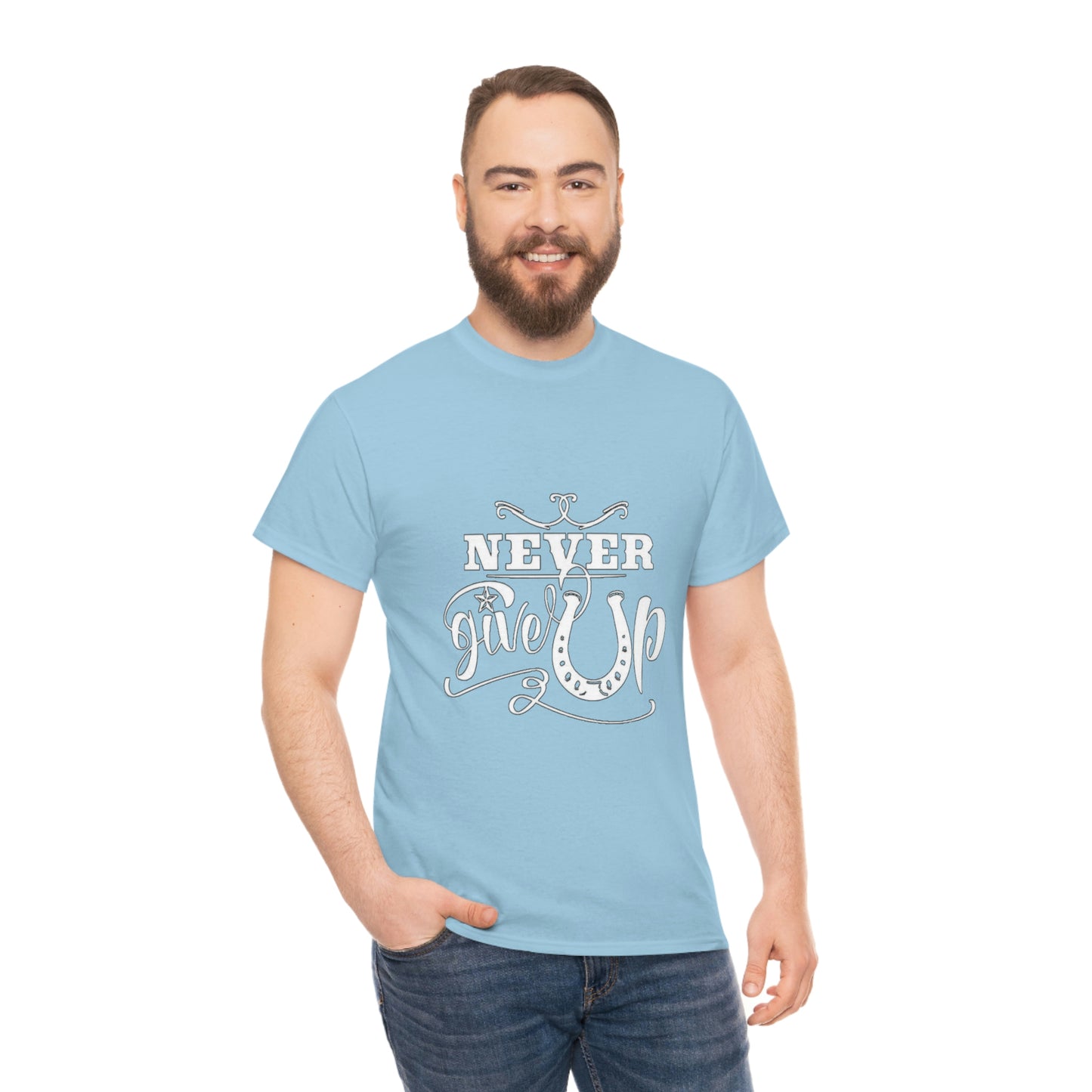 Never Give Up - Adult Tee (Front Logo)