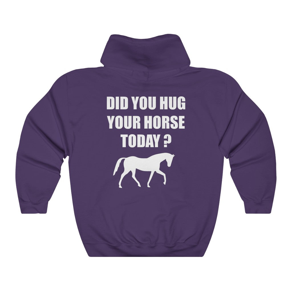 Horse Hugs - Adult Unisex Heavy Blend™ Hooded Sweatshirt - White Print