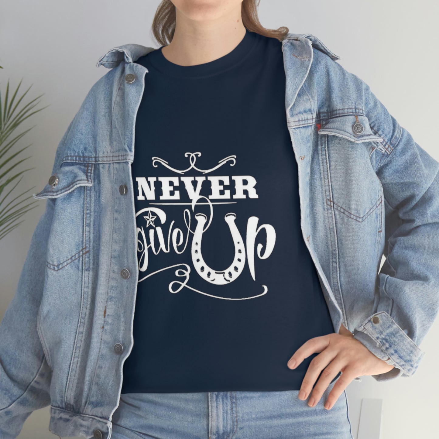 Never Give Up - Adult Tee (Front Logo)