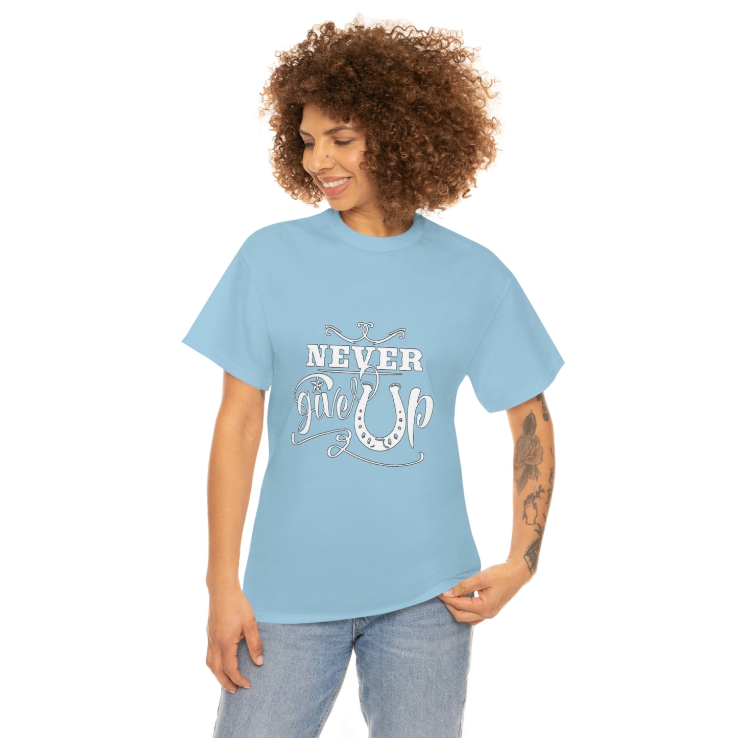 Never Give Up - Adult Tee (Front Logo)