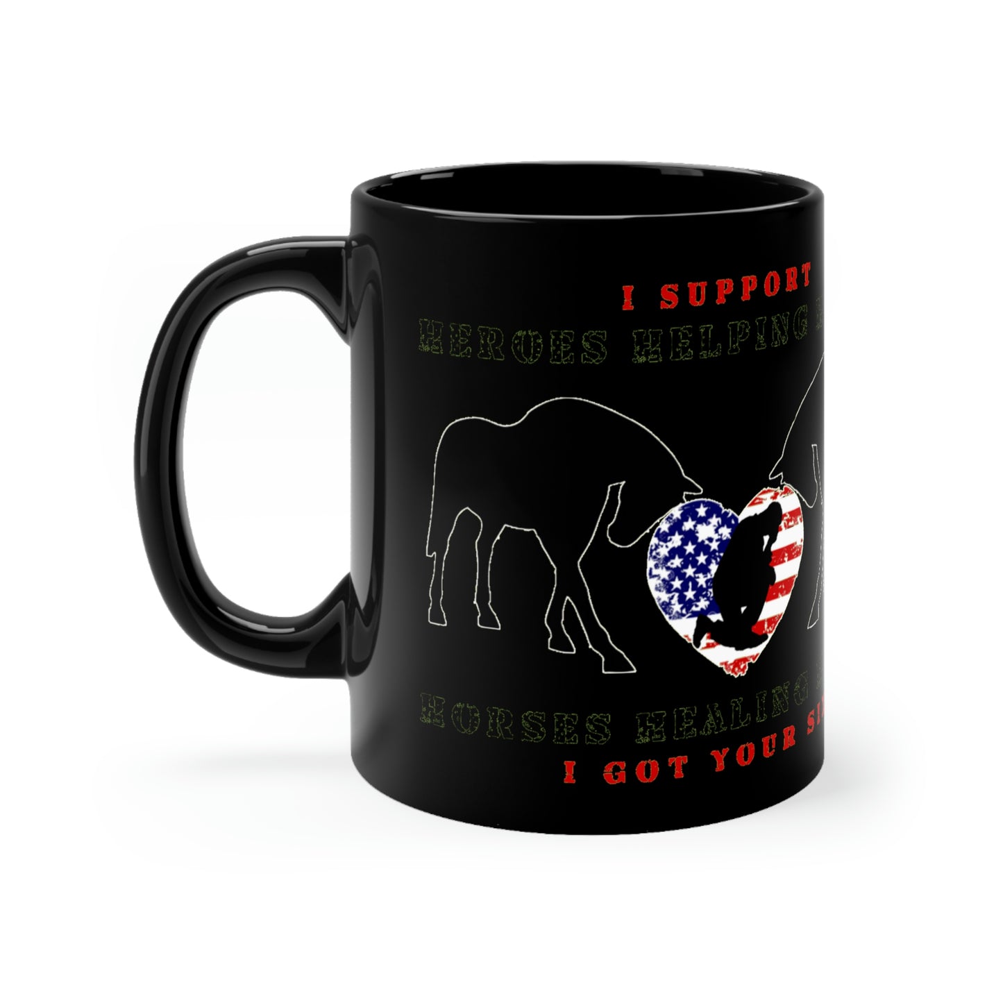 6H - Heart - Black mug 11oz