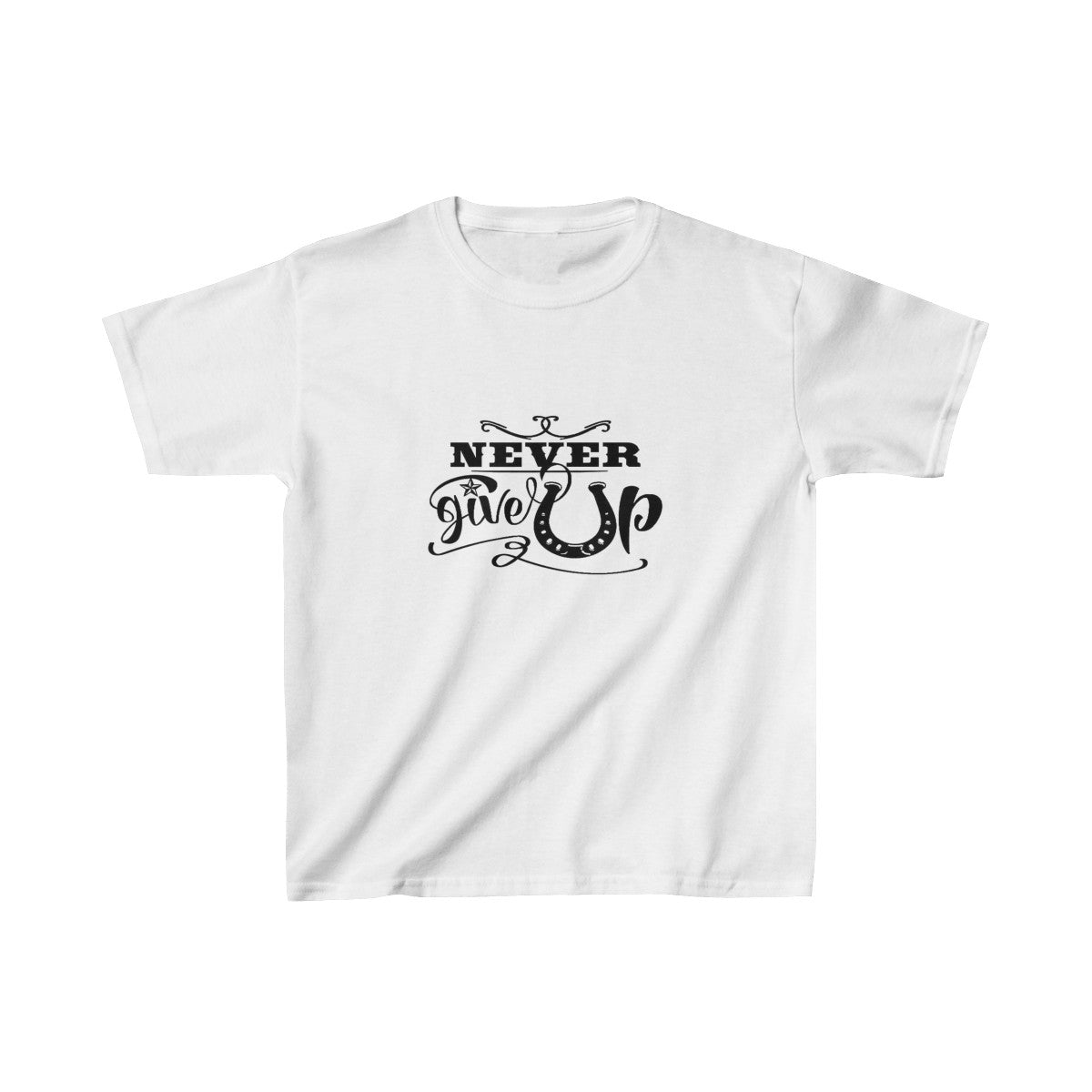 Never Give Up - Kids Heavy Cotton™ Tee