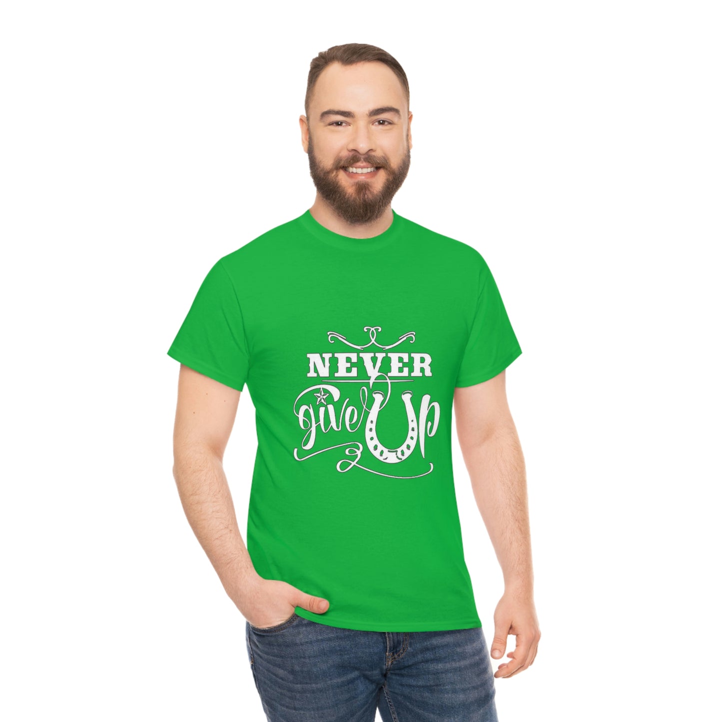 Never Give Up - Adult Tee (Front Logo)
