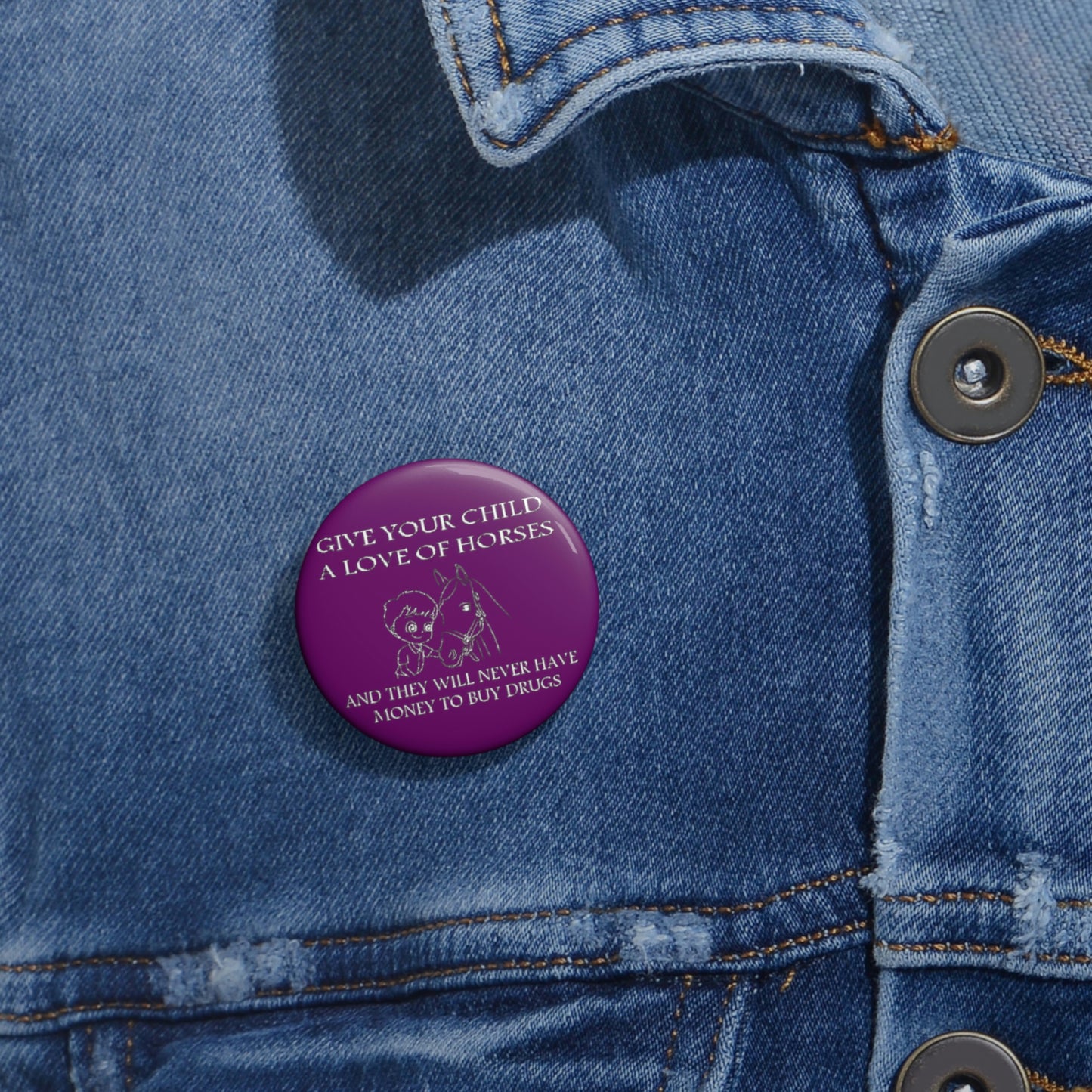 Say NO to Drugs - Custom Pin Buttons - Purple