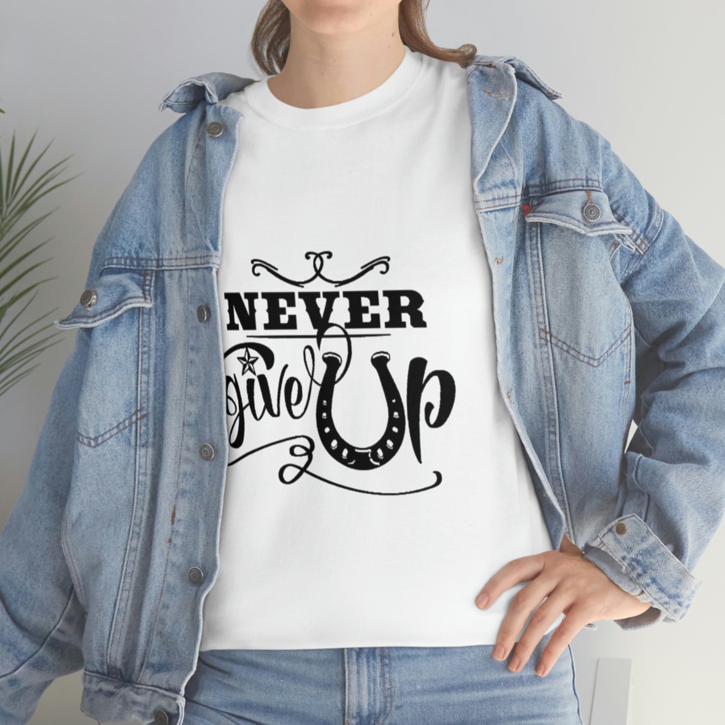 Never Give Up - Adult Tee (Front Logo)