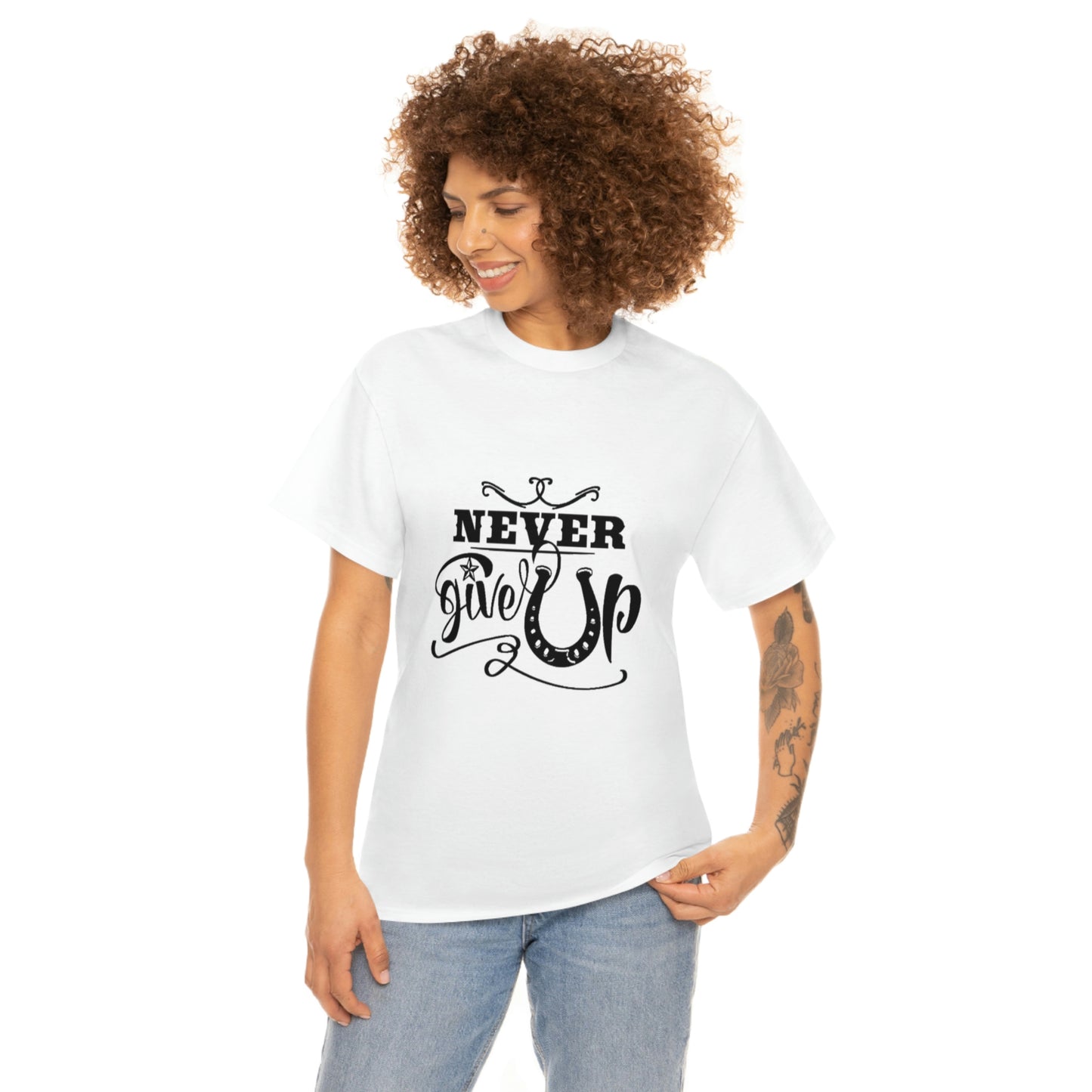 Never Give Up - Adult Tee (Front Logo)