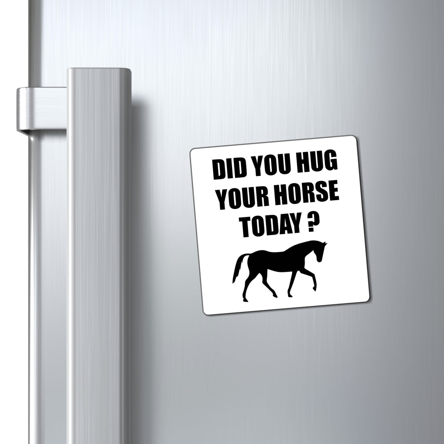 Horse Hugs - Magnet (Black on White)