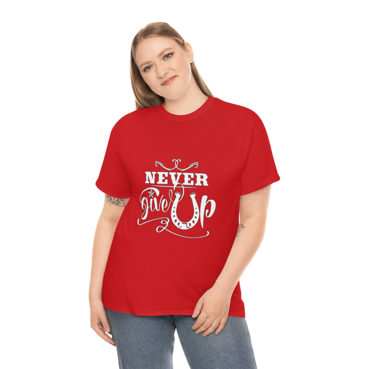 Never Give Up - Adult Tee (Front Logo)