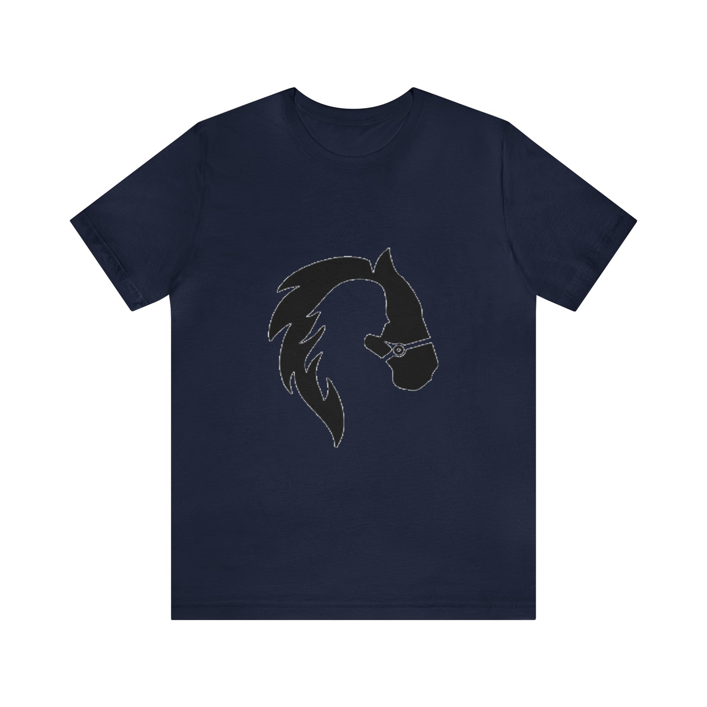 Silhouette of Girl and Horse - Unisex Short Sleeve Tee - Black Logo