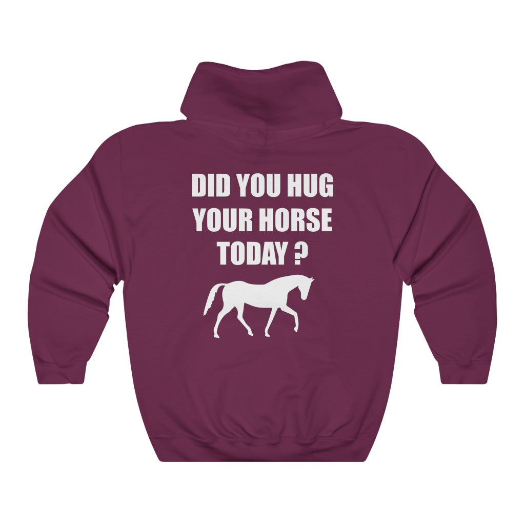 Horse Hugs - Adult Unisex Heavy Blend™ Hooded Sweatshirt - White Print