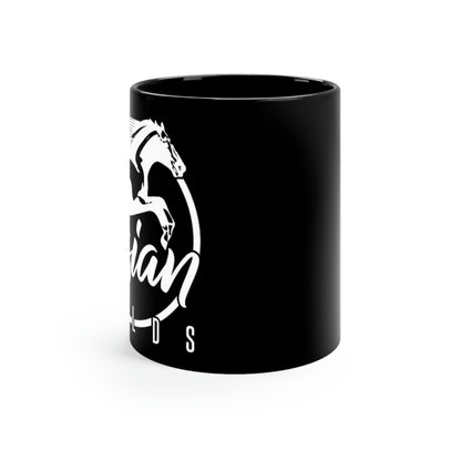 Elysian Fields - Black mug 11oz - White Logo