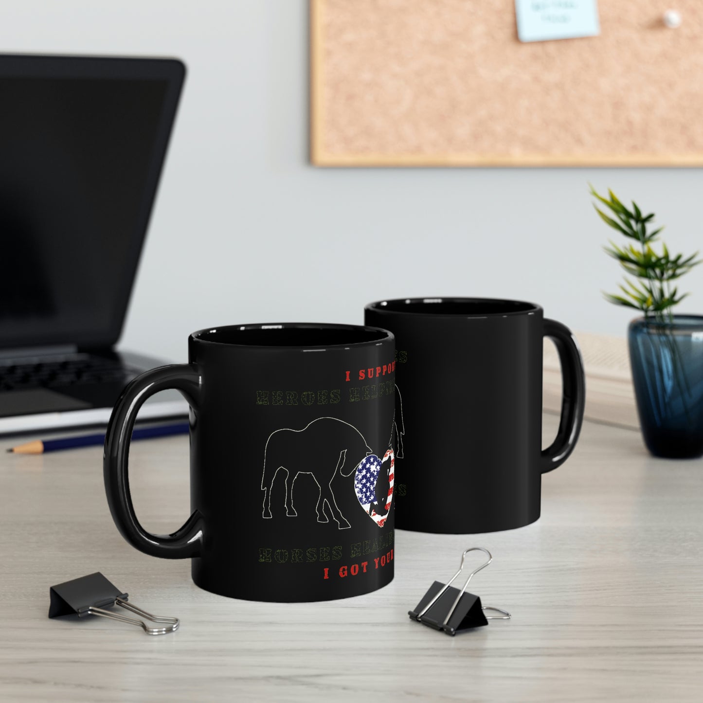 6H - Heart - Black mug 11oz