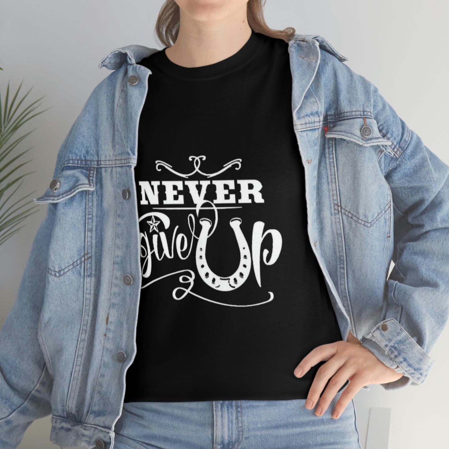 Never Give Up - Adult Tee (Front Logo)