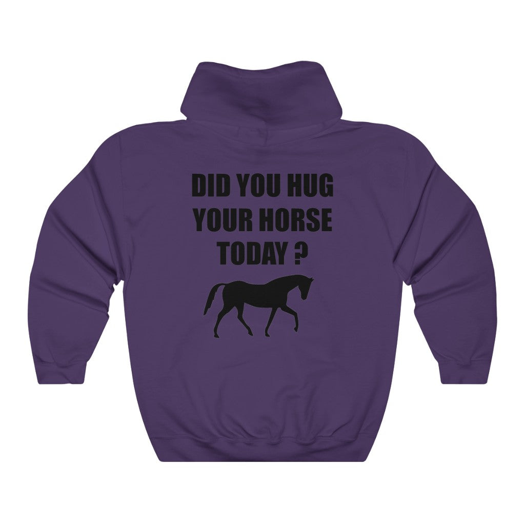 Horse Hugs - Adult Unisex Heavy Blend™ Hooded Sweatshirt - Black Print