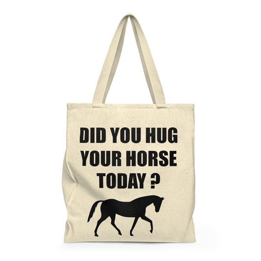 Horse Hugs - Shoulder Tote Bag - Roomy - Black Lettering