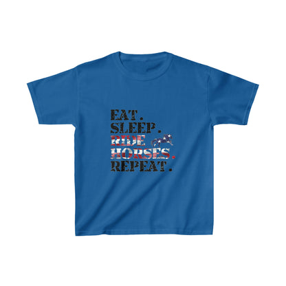 Eat. Sleep. Ride Horses. Repeat! - Kids Heavy Cotton™ Tee