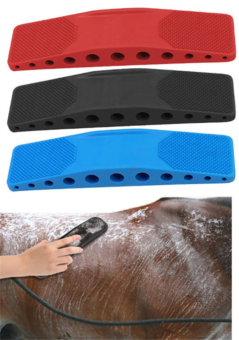 6 in 1 Horse Brush Hair Removal Massage Brush Sweat Cleaning