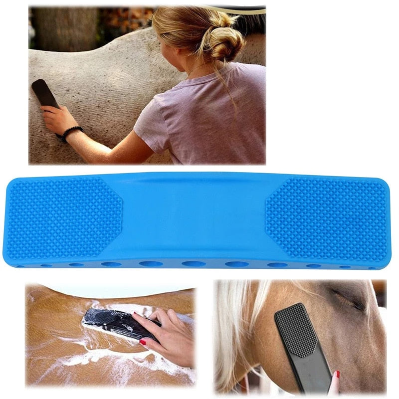 6-in-1 Horse Brush, Hair Removal, Massage Brush, Sweat Cleaning, Scrubber Kit, Horse Grooming, Equestrian Shedding Tool
