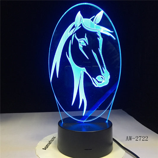 7 Color Changing Horse LED 3D Night Light