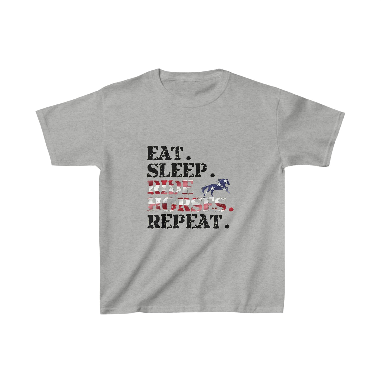 Eat. Sleep. Ride Horses. Repeat! - Kids Heavy Cotton™ Tee