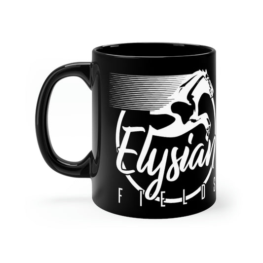 Elysian Fields - Black mug 11oz - White Logo