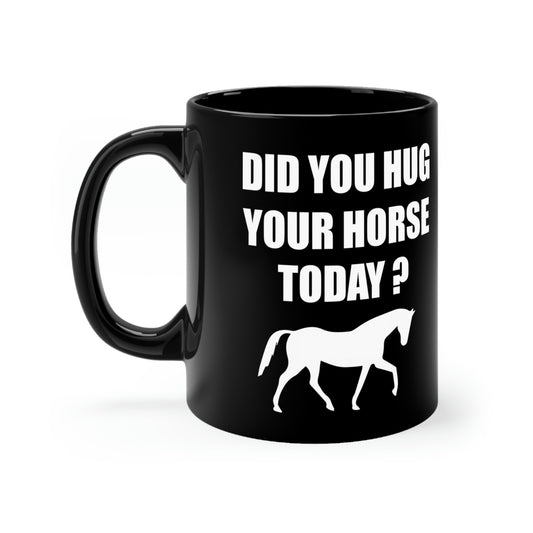 Horse Hugs - Black mug 11oz