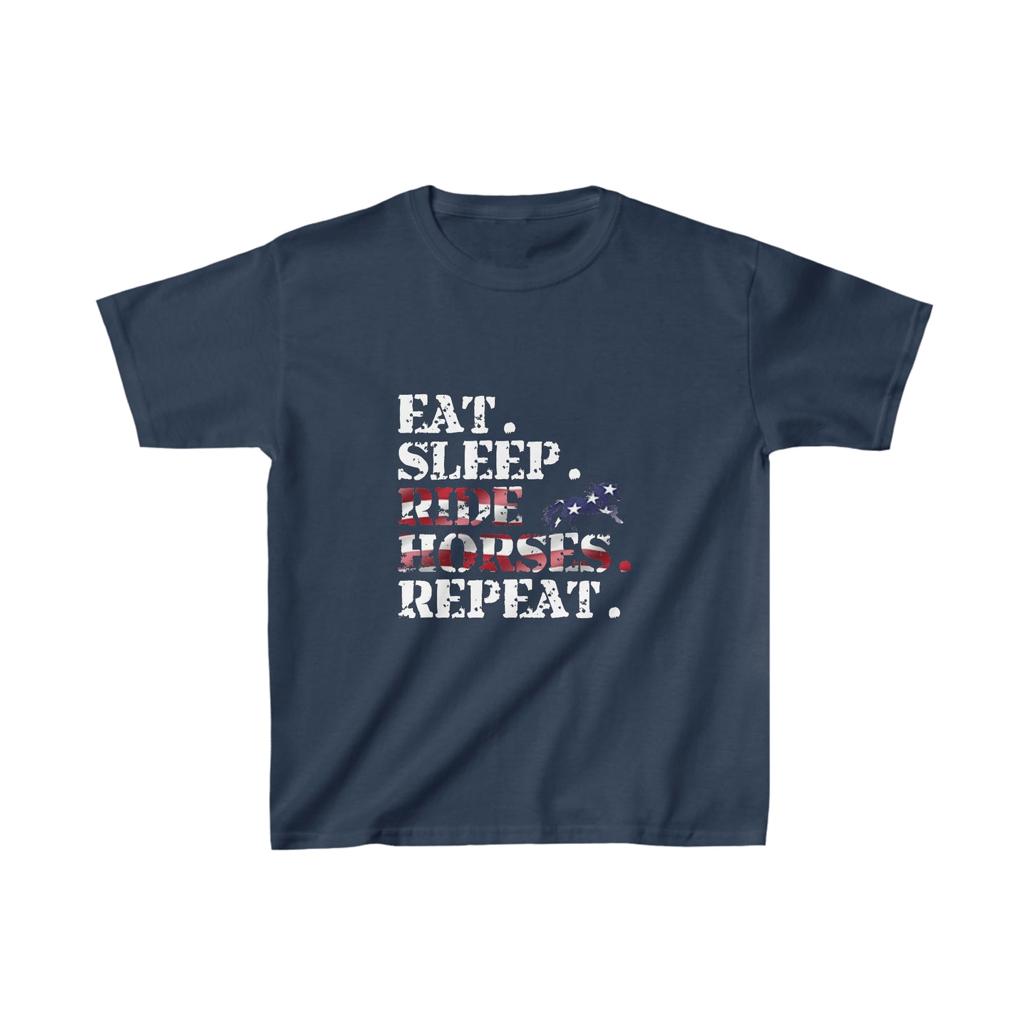 Eat. Sleep. Ride Horses. Repeat! - Kids Heavy Cotton™ Tee