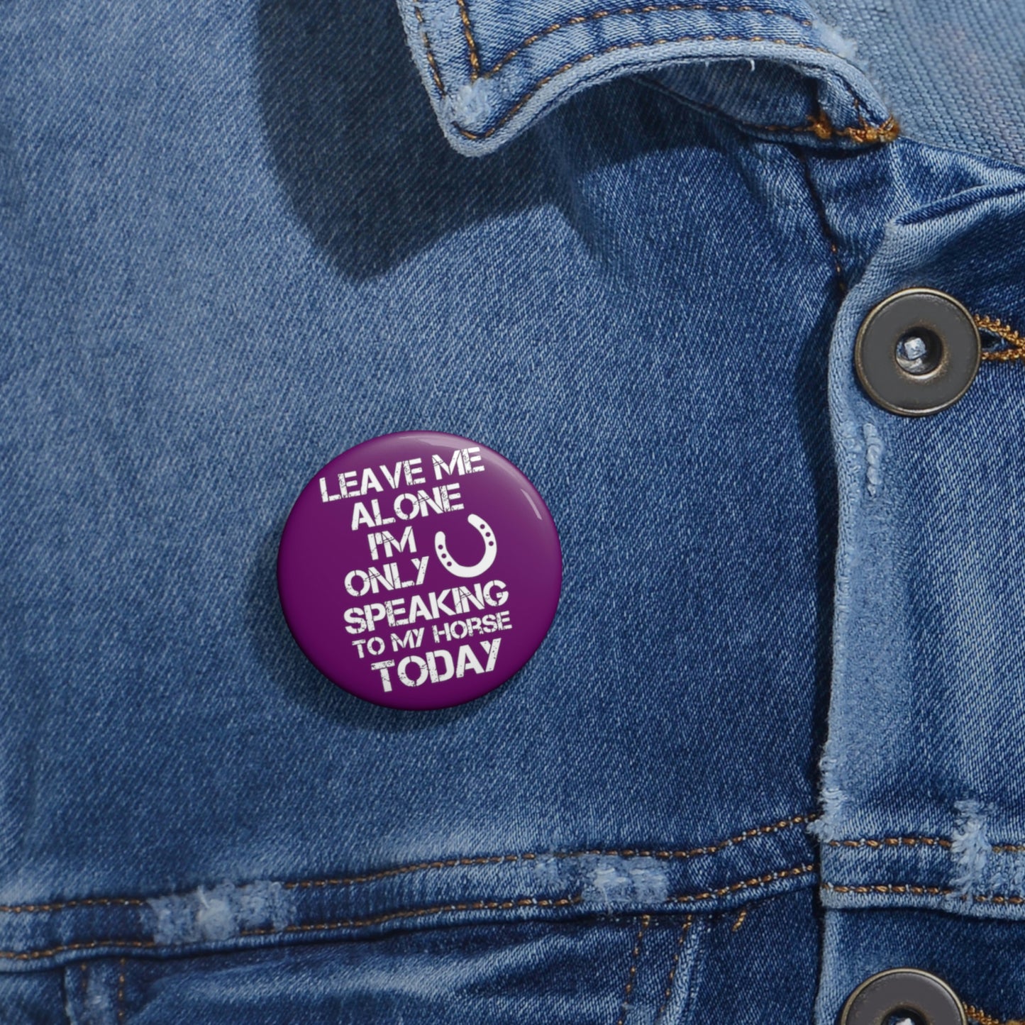 Leave Me Alone - Custom Pin Buttons - Purple / White