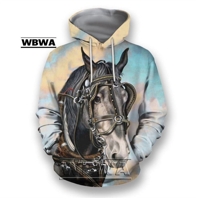 Fashion 3D Horse hoodies - Unisex Casual