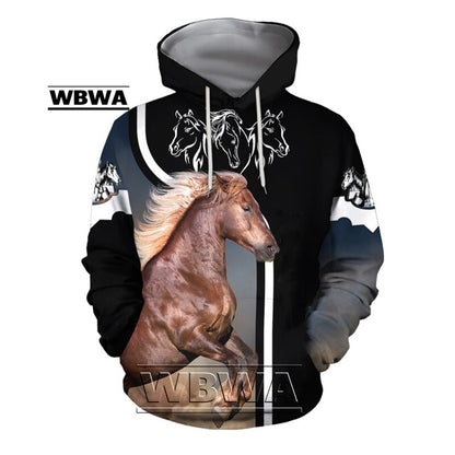Fashion 3D Horse hoodies - Unisex Casual