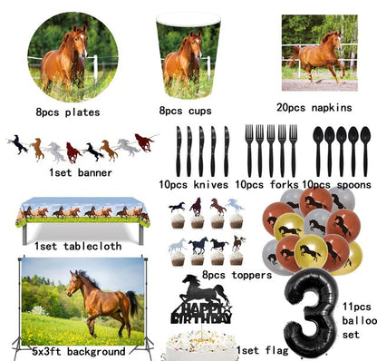 Horse Themed Birthday Party Set
