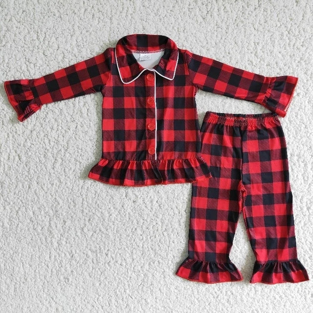 Fall / Winter Baby Gir, Chilrdren's Clothing, Western Horse Long Sleeves Pink Pants Sleepwear Set
