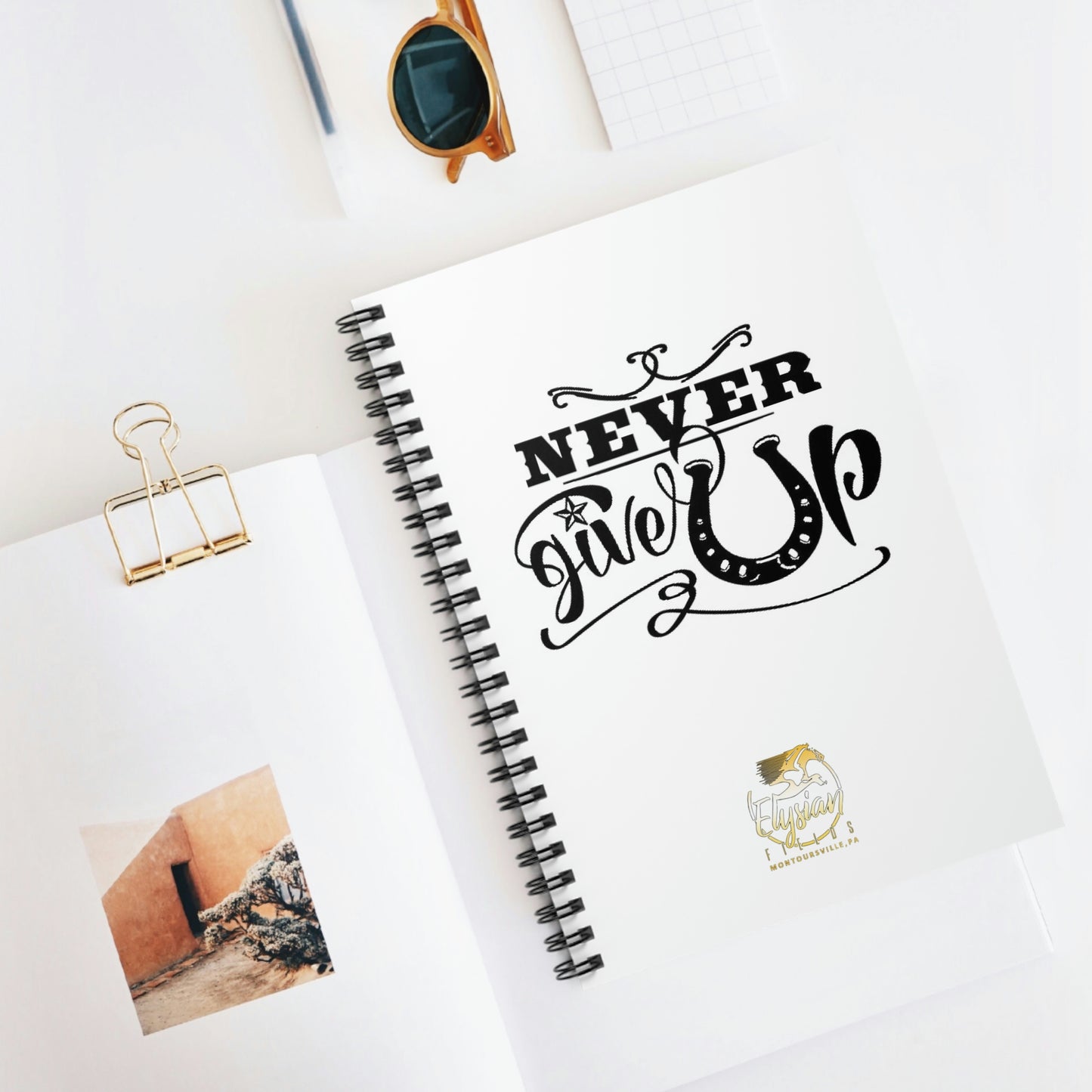 Never Give Up - Spiral Notebook - Ruled Line