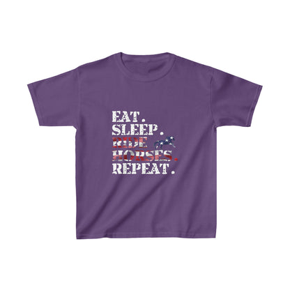 Eat. Sleep. Ride Horses. Repeat! - Kids Heavy Cotton™ Tee