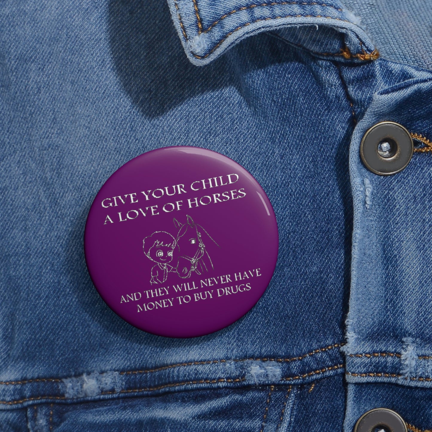 Say NO to Drugs - Custom Pin Buttons - Purple