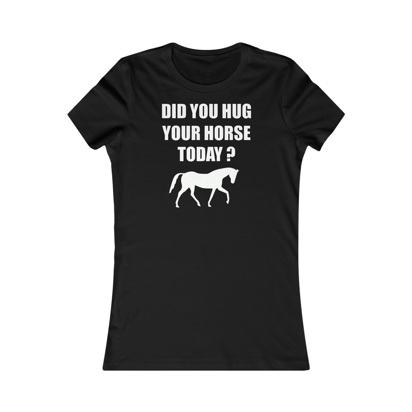 Horse Hugs - Women's Favorite Tee - Black Print