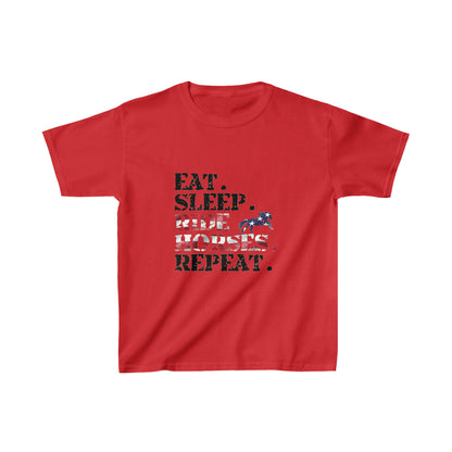 Eat. Sleep. Ride Horses. Repeat! - Kids Heavy Cotton™ Tee