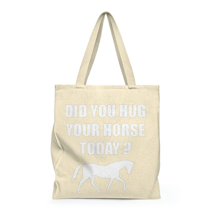 Horse Hugs - Shoulder Tote Bag - Roomy - White Lettering