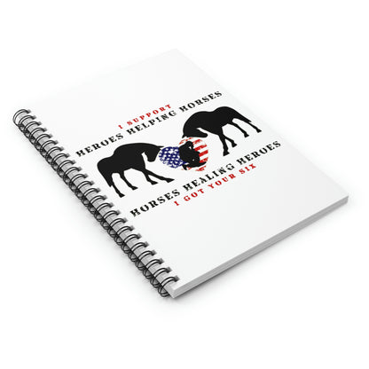 6H - Heart - Spiral Notebook - Ruled Line (Black on White)